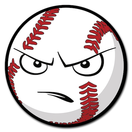 Angry Baseball Circle Rigid Plastic Sign